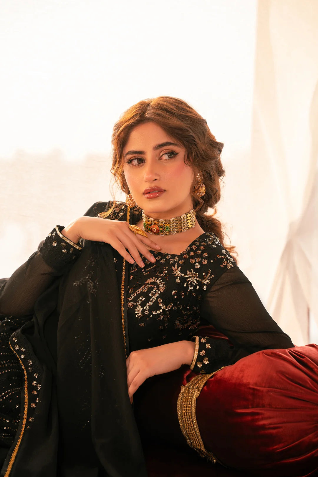 3 Piece Embroidered Chiffon Suit Pret SS - 25