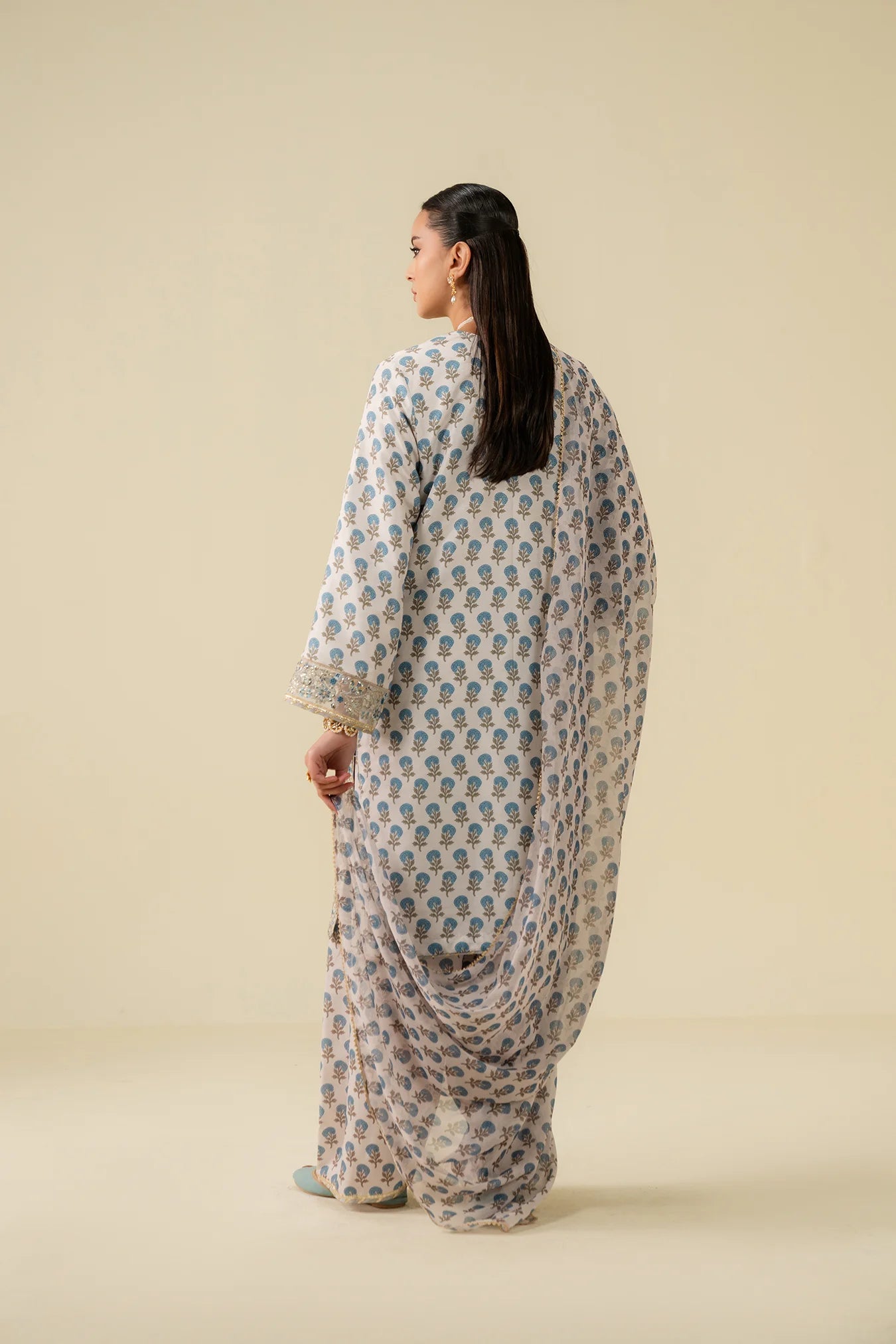3 Piece Embroidered Raw Silk Suit Pret SS - 25