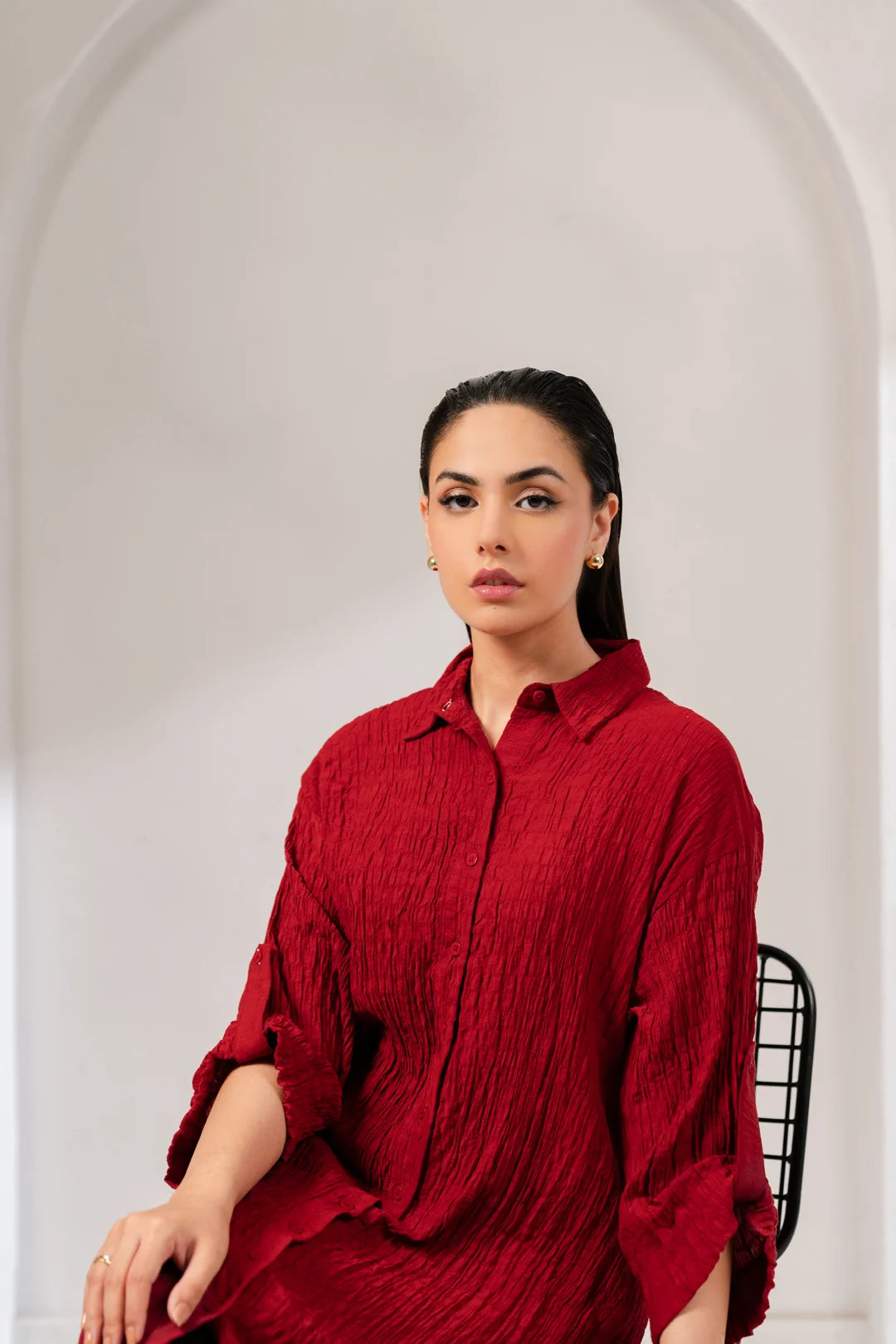1 Piece Dress Yarn Dyed Shirt Pret Winter-24