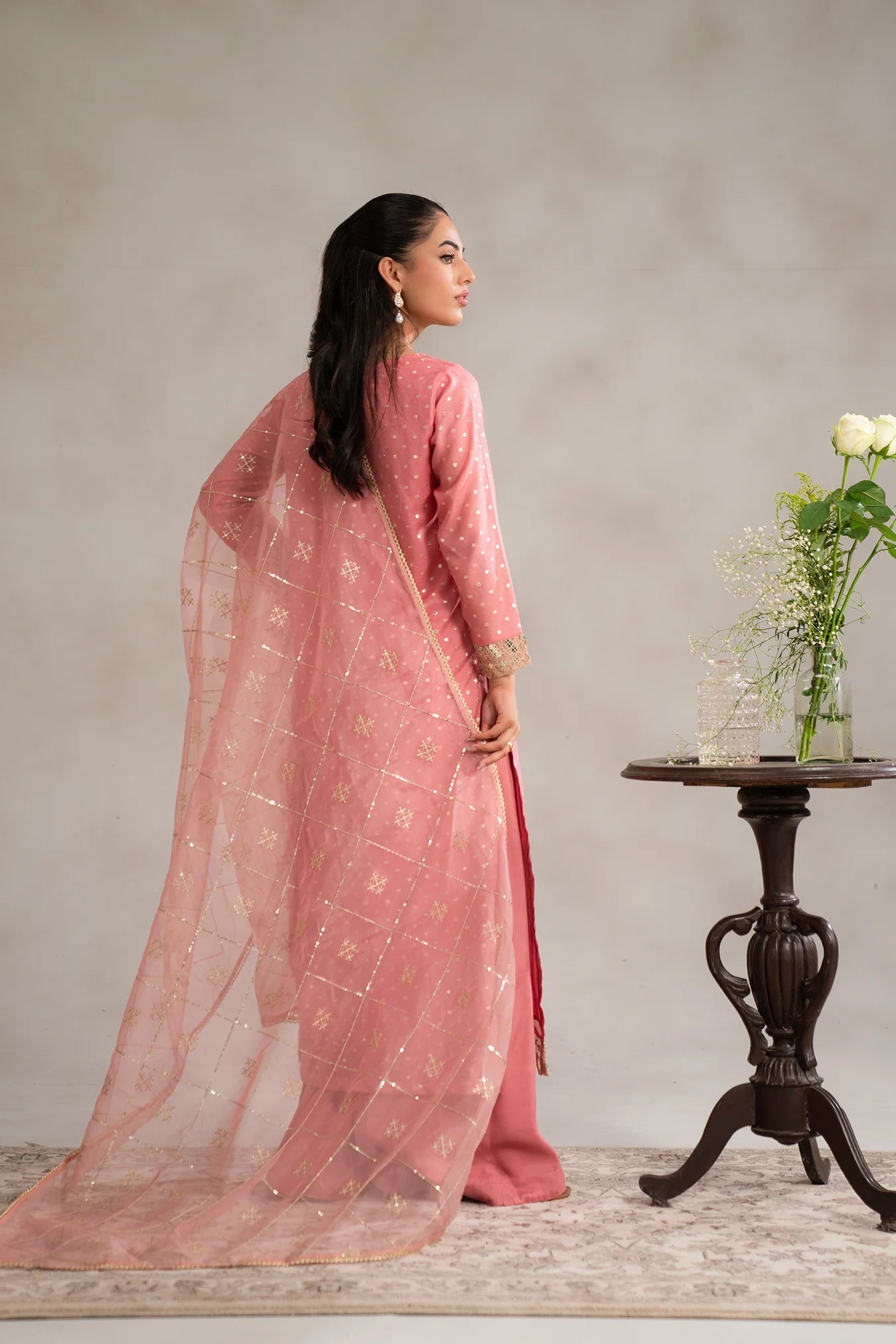 3 Piece Embroidered Badla Suit Pret SS - 25