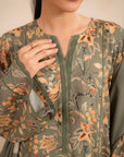 3 Piece Printed Linen Suit Unstitched Winter-24