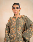 3 Piece Printed Linen Suit Unstitched Winter-24