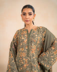 3 Piece Printed Linen Suit Unstitched Winter-24