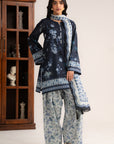 3 Piece Printed Linen Suit