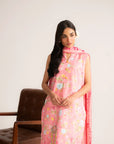 3 Piece Printed Cambric Suit