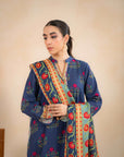 3 Piece Printed Khaddar Suit Unstitched Winter-24