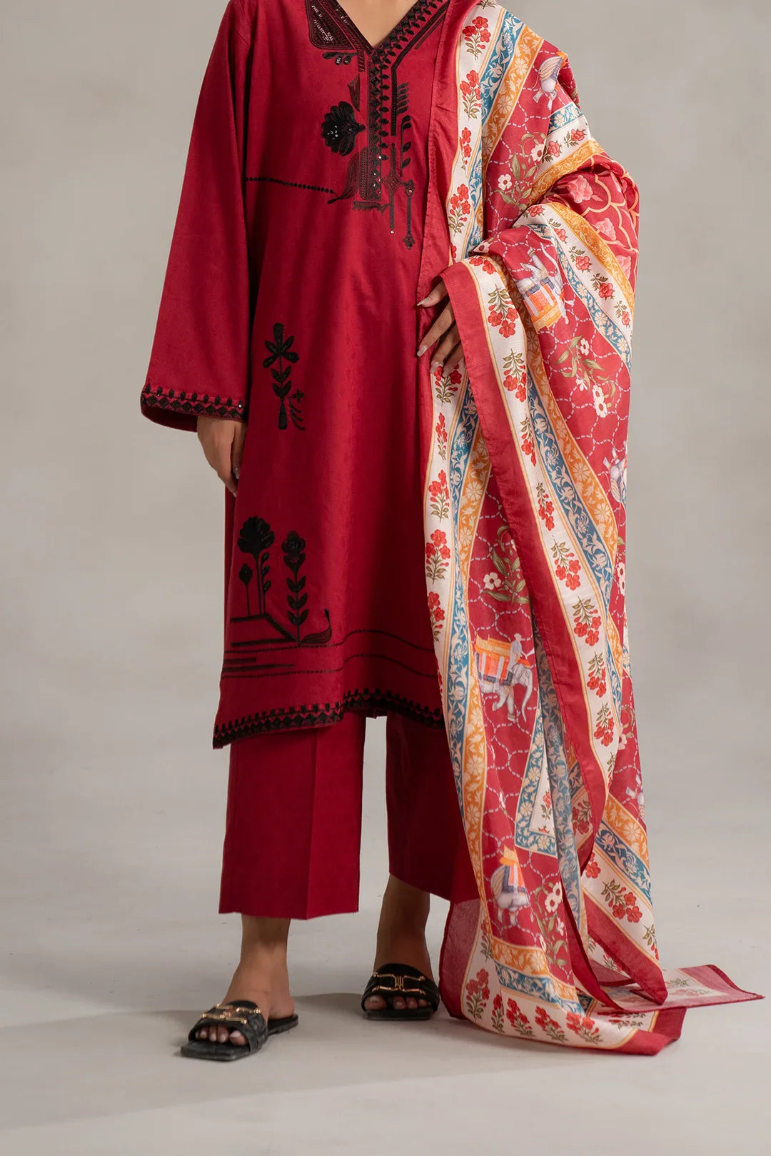 1 Piece Silk Dupatta Pret SS - 25