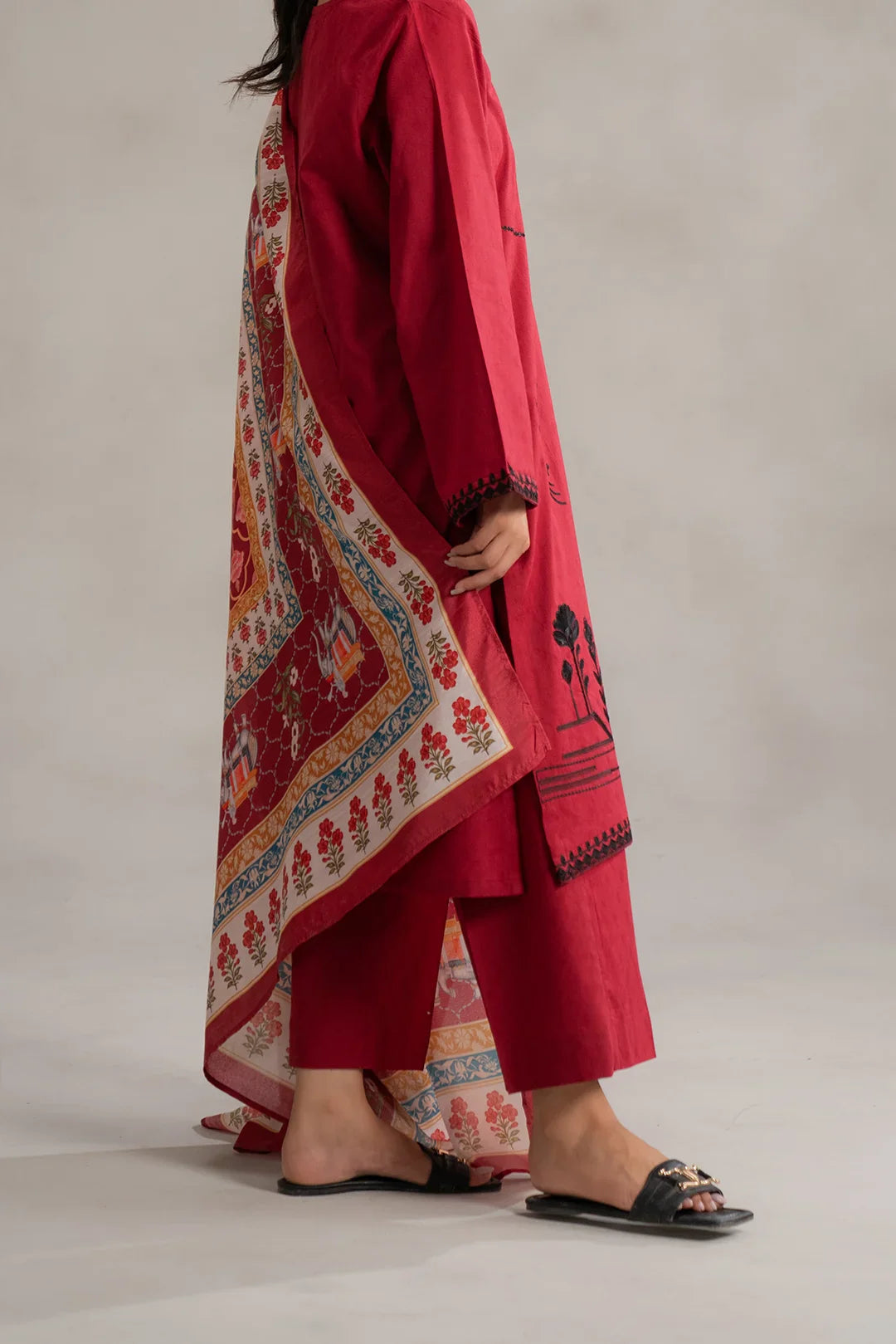 1 Piece Silk Dupatta Pret SS - 25