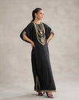 1 Piece Embroidered Raw Silk Kaftan Pret SS - 25