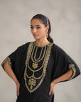 1 Piece Embroidered Raw Silk Kaftan