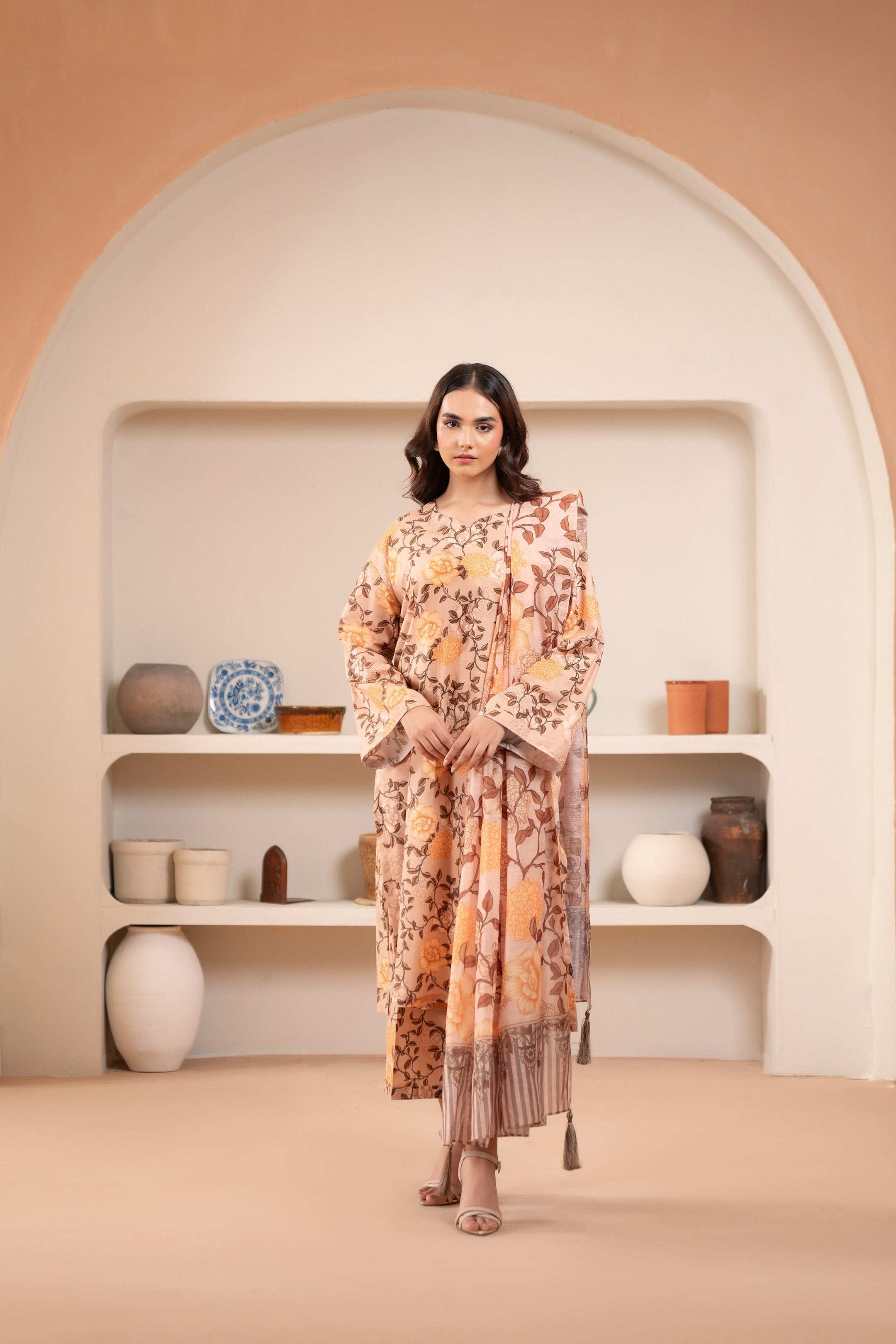 3 Piece Printed Cambric Suit Unstitched Winter-24