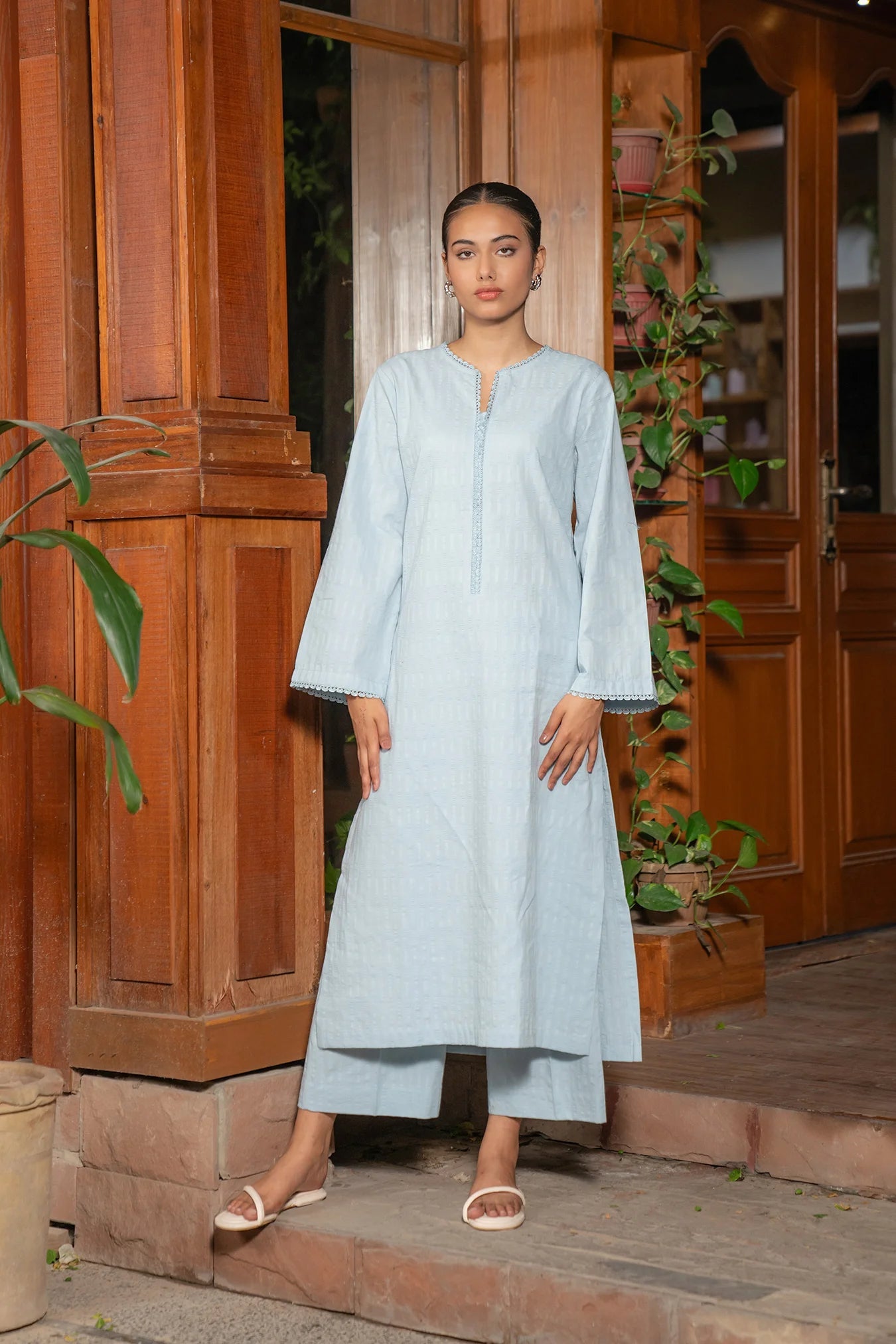 2 Piece Solid Cotton Suit Pret SS - 25