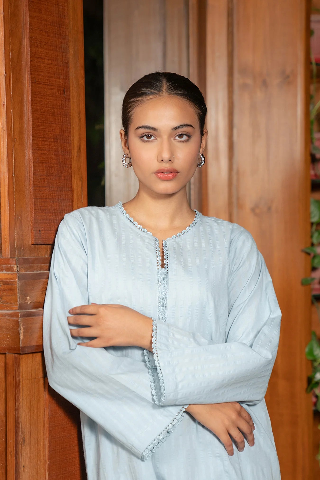 2 Piece Solid Cotton Suit Pret SS - 25