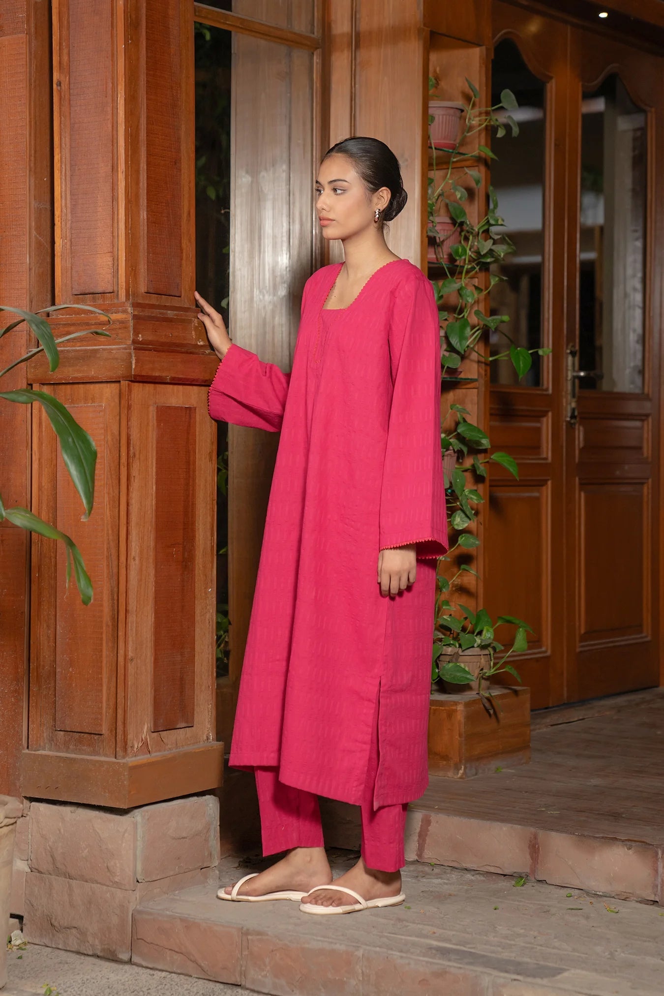 2 Piece Solid Cotton Suit Pret SS - 25