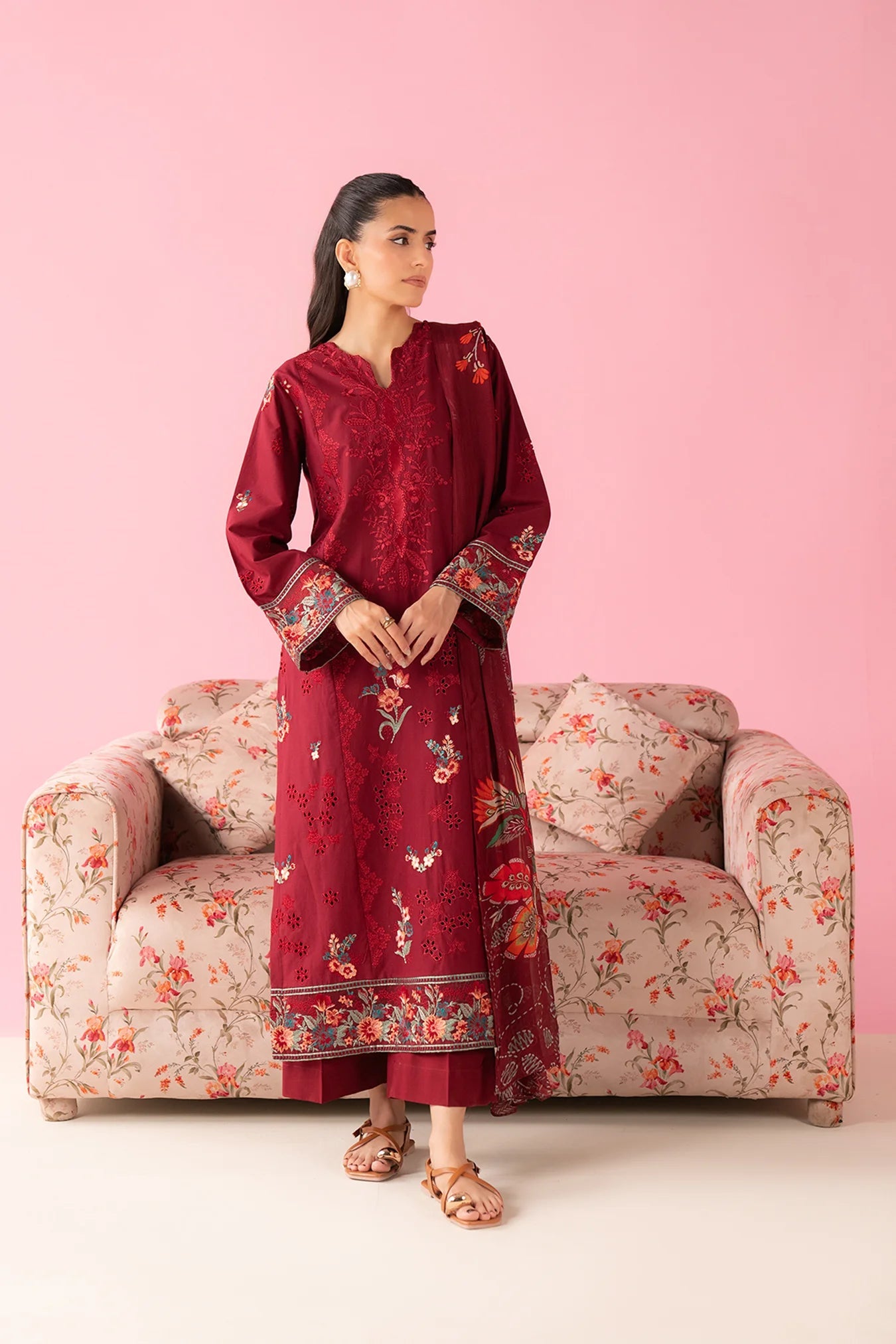 3 Piece Embroidered Lawn Suit Pret SS - 25