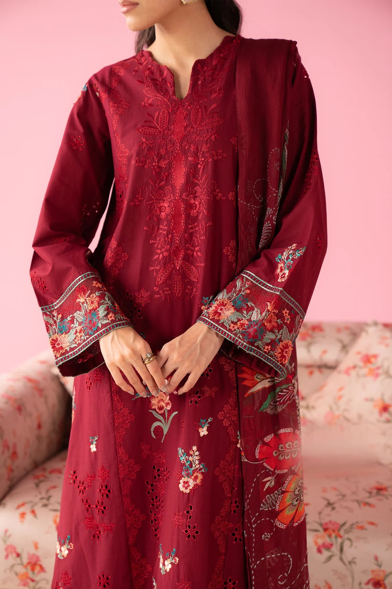 3 Piece Embroidered Lawn Suit Pret SS - 25
