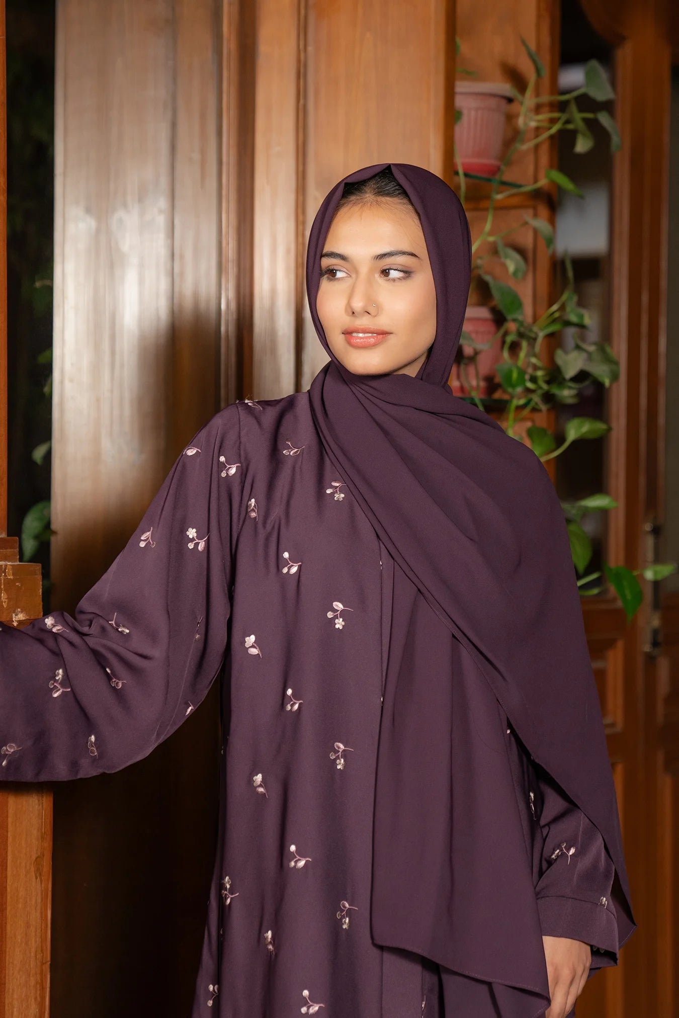 Plum Abaya Scarf - Main Image
