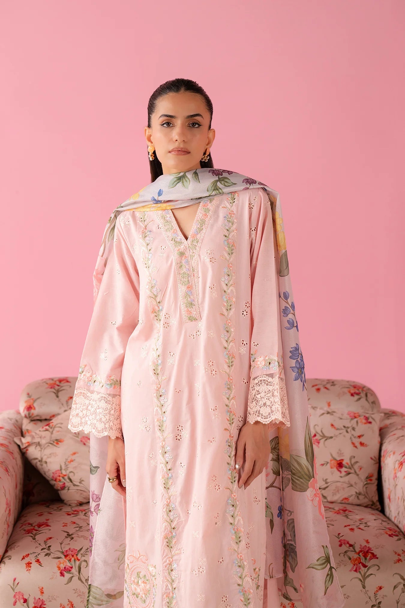 3 Piece Embroidered Lawn Suit Pret SS - 25