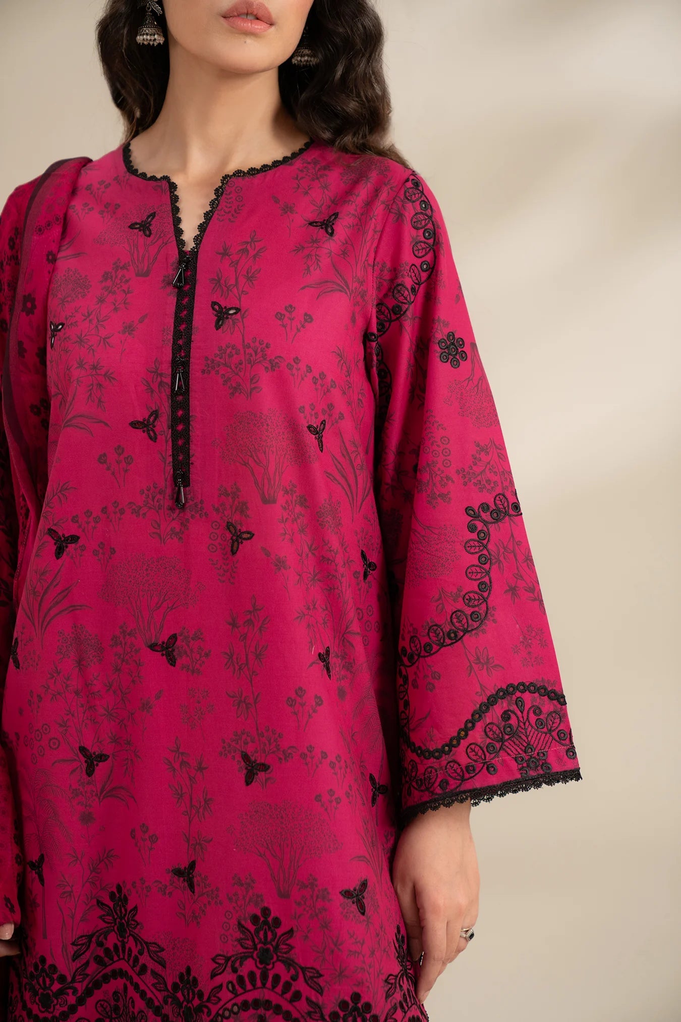 3 Piece Embroidered Lawn Suit Unstitched Summer - 25