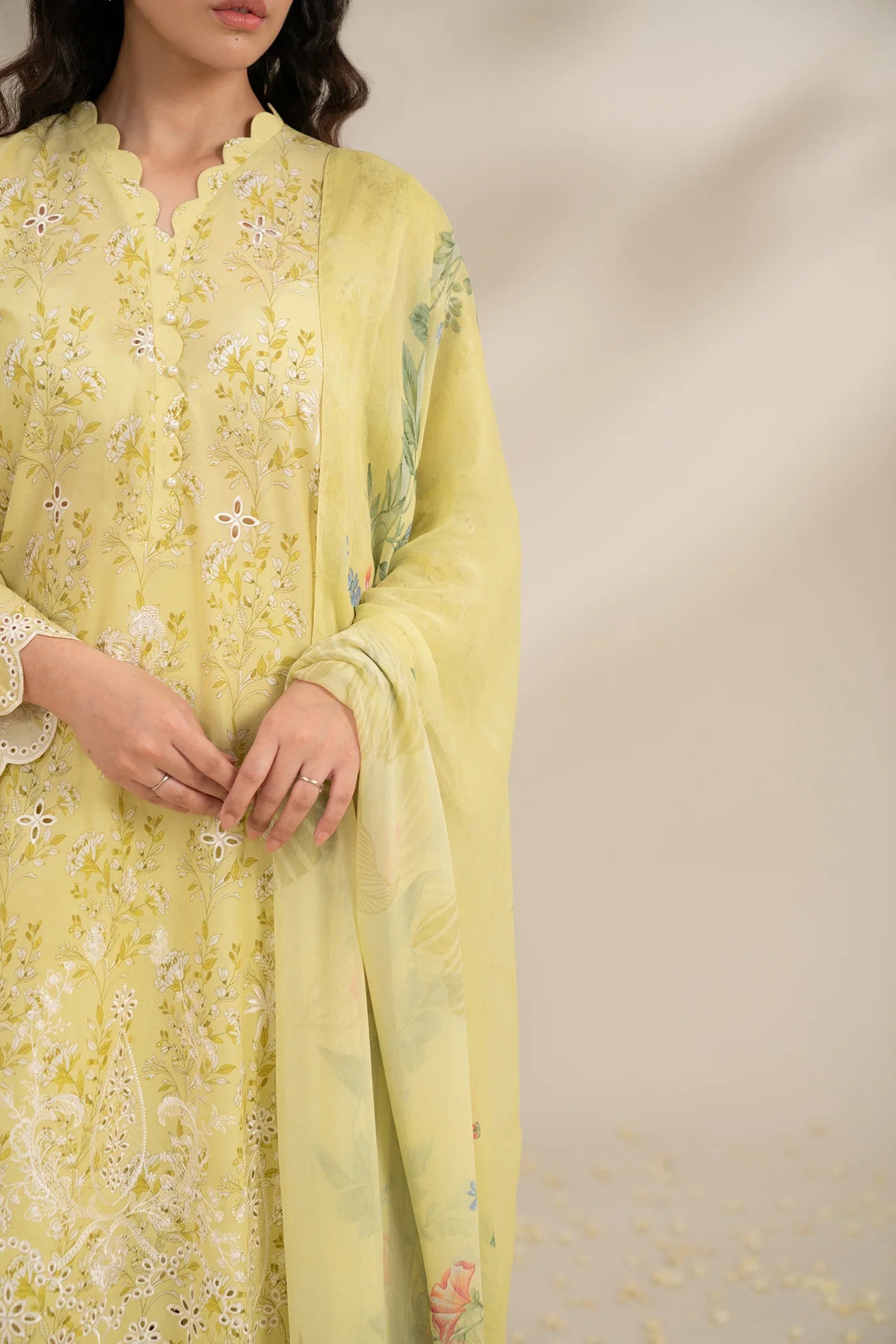 3 Piece Embroidered Lawn Suit Unstitched Summer - 25