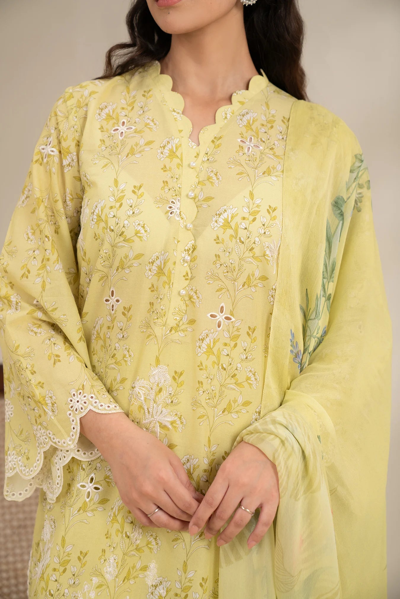 3 Piece Embroidered Lawn Suit Unstitched Summer - 25