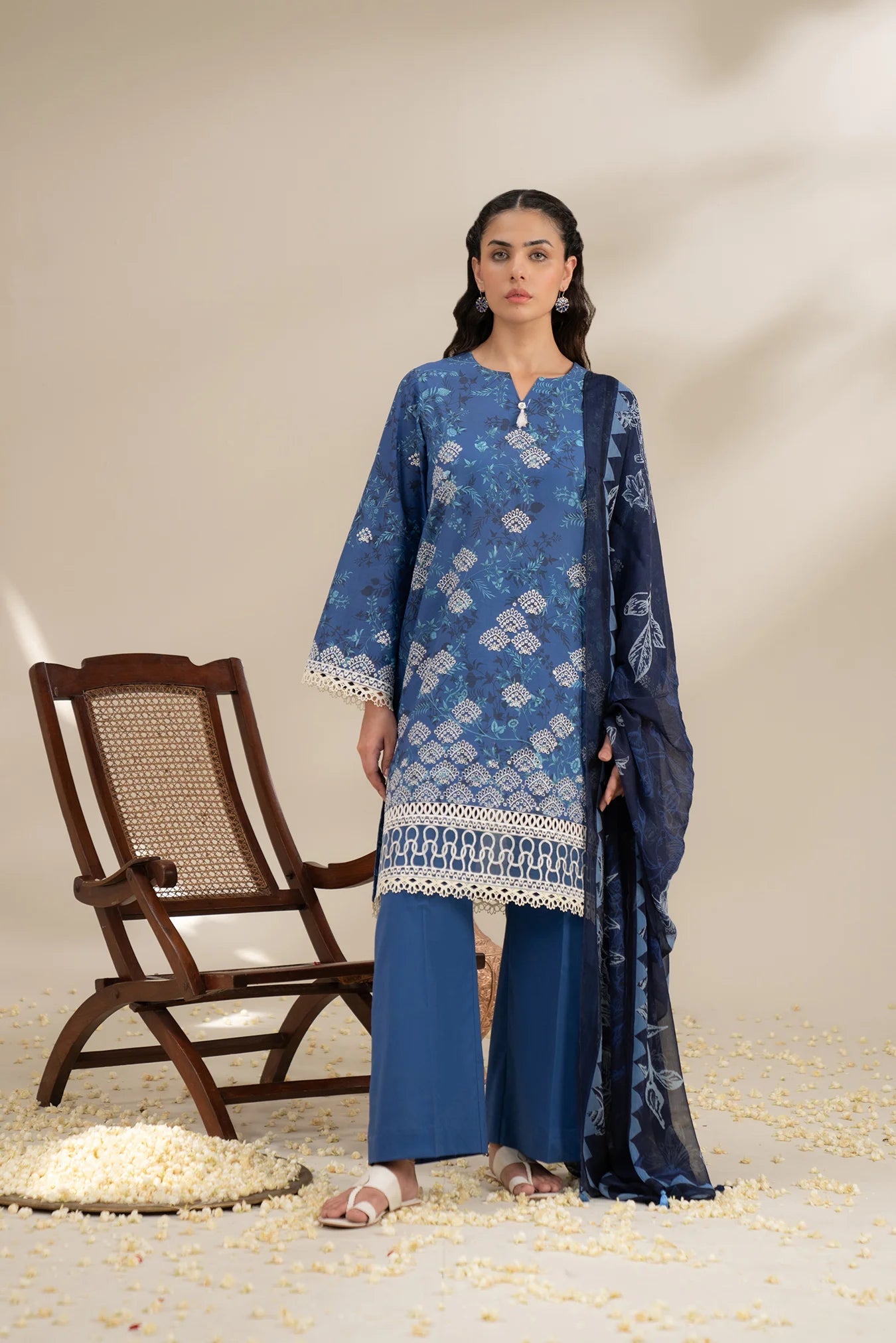 3 Piece Embroidered Lawn Suit Unstitched Summer - 25