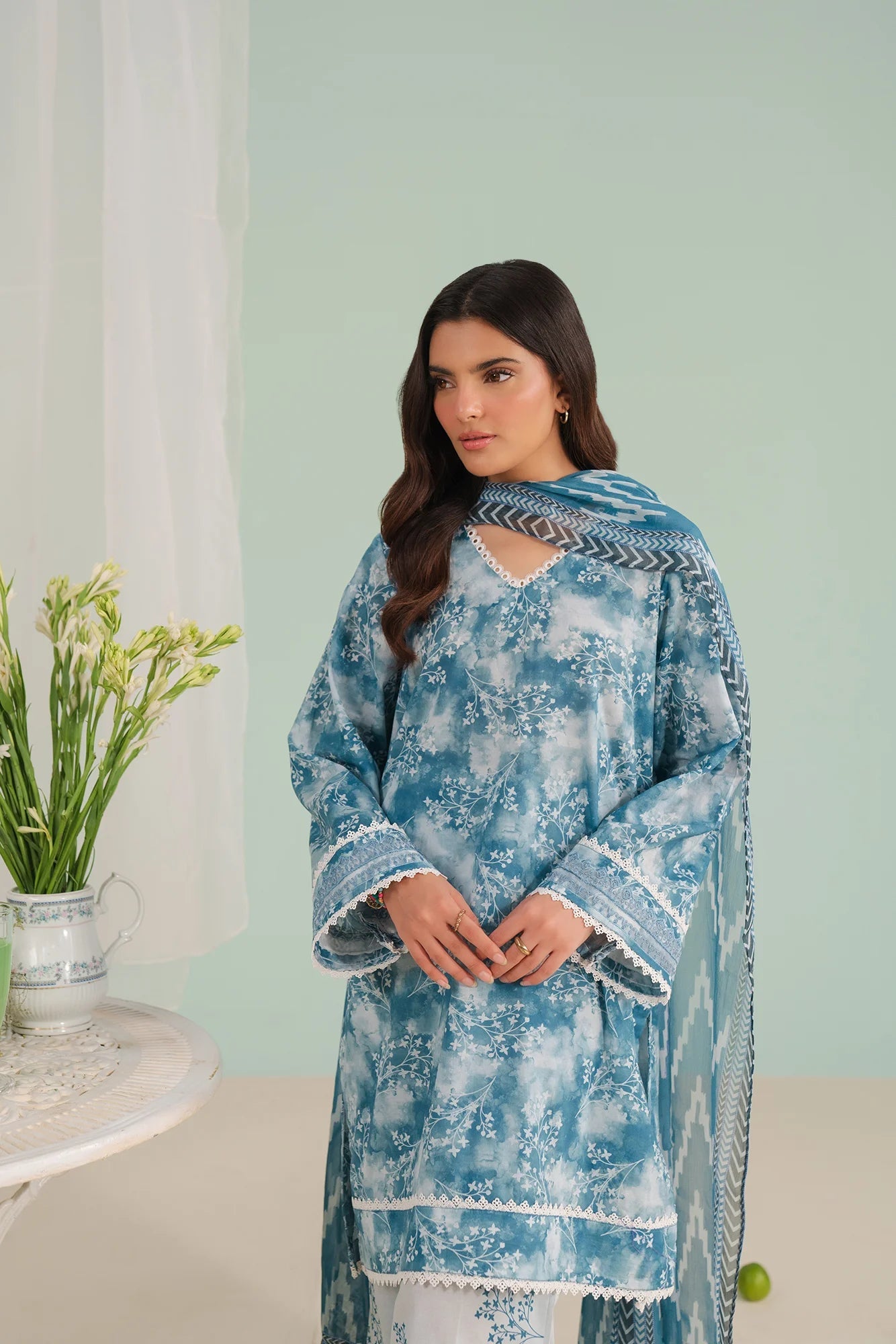 3 Piece Printed Lawn Suit Unstitched Summer - 25