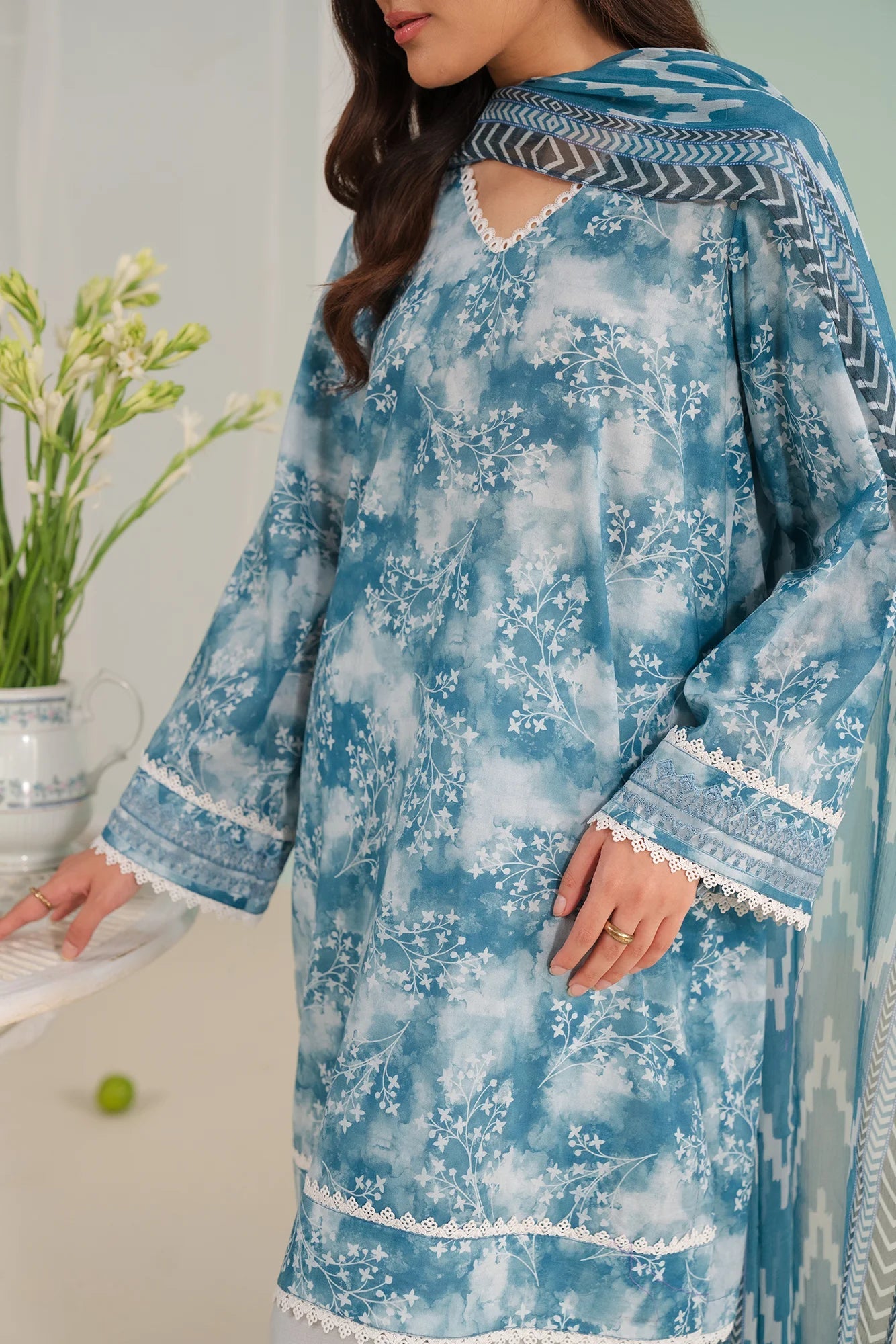 3 Piece Printed Lawn Suit Unstitched Summer - 25