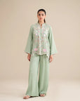 2 Piece Embroidered Linen Suit