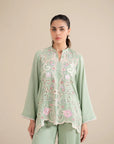 2 Piece Embroidered Linen Suit
