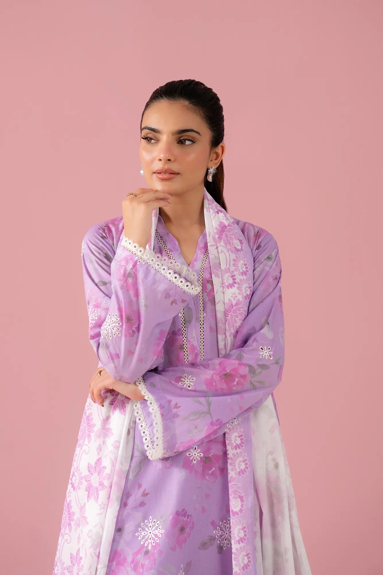 3 Piece Embroidered Lawn Suit Unstitched Summer - 25