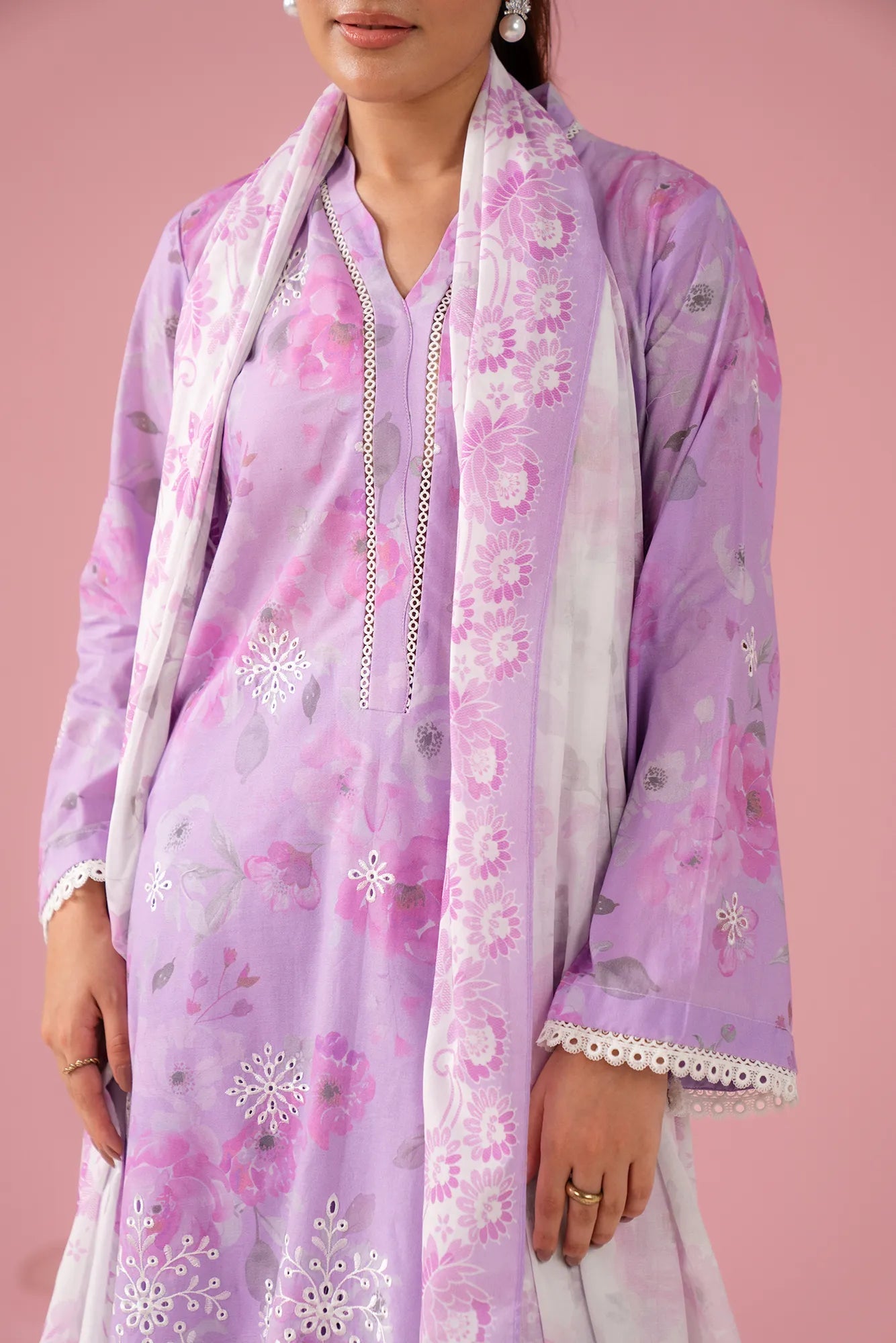 3 Piece Embroidered Lawn Suit Unstitched Summer - 25