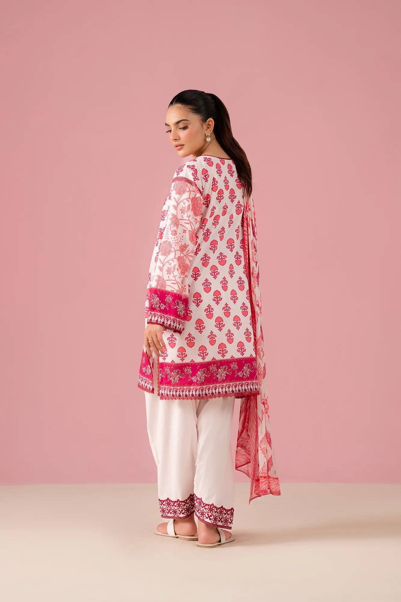 3 Piece Embroidered Lawn Suit Unstitched Summer - 25