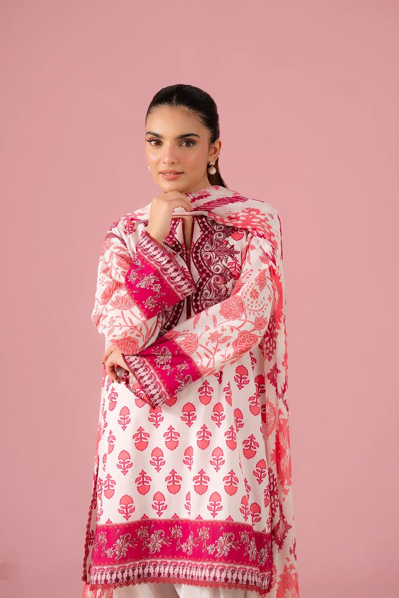 3 Piece Embroidered Lawn Suit Unstitched Summer - 25