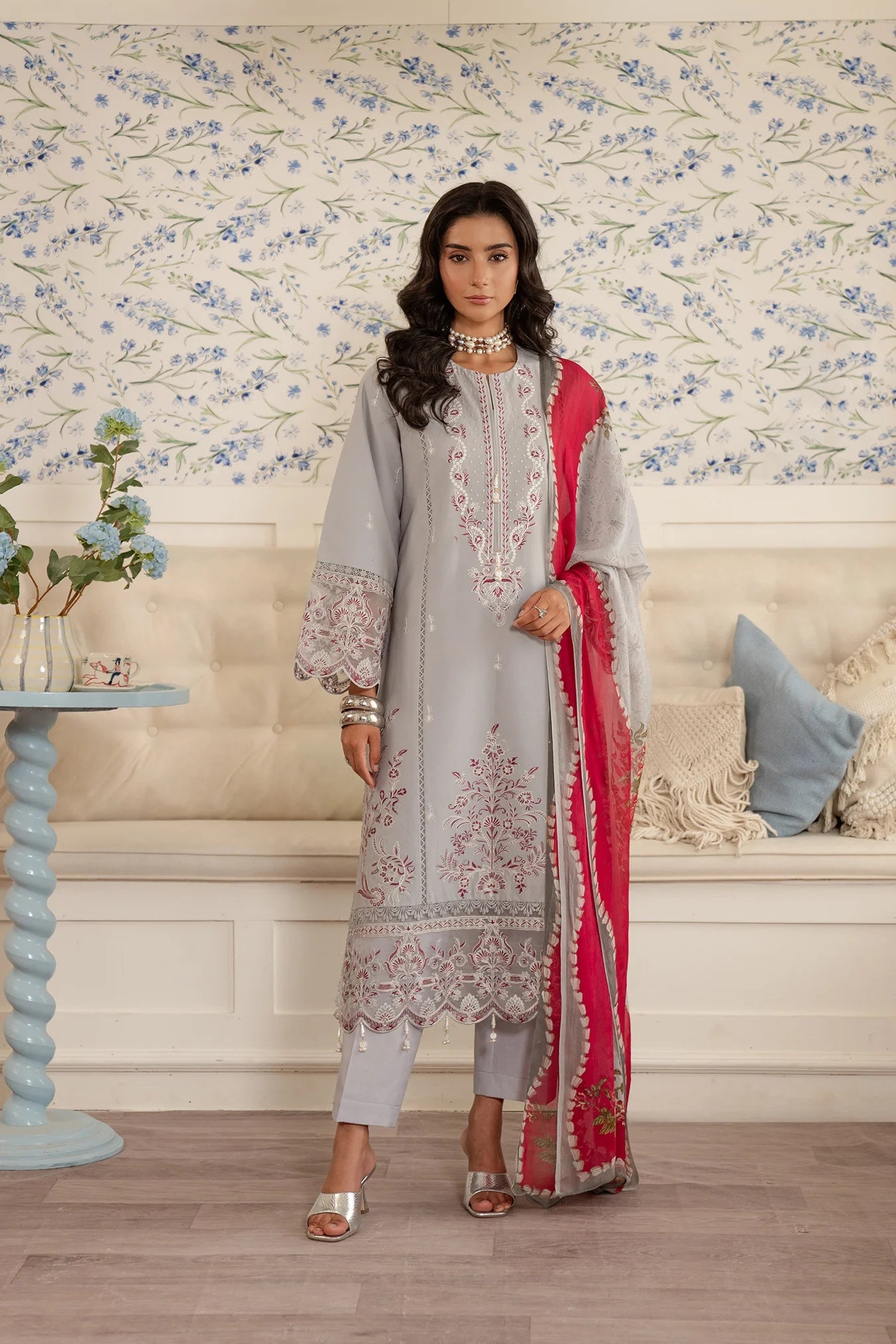 3 Piece Embroidered Lawn Suit Unstitched Summer - 25