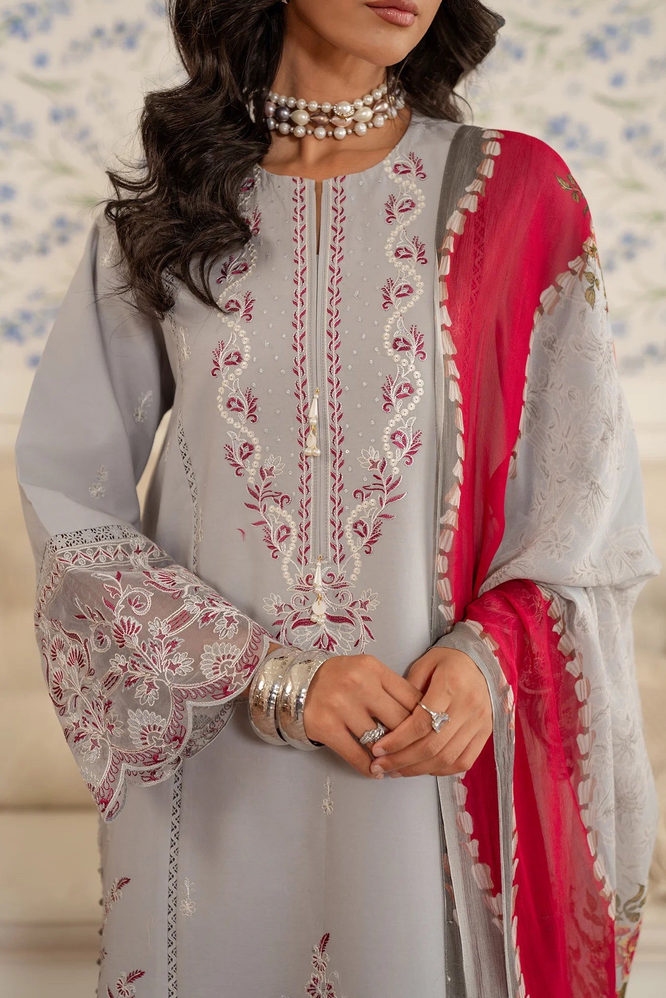 3 Piece Embroidered Lawn Suit Unstitched Summer - 25