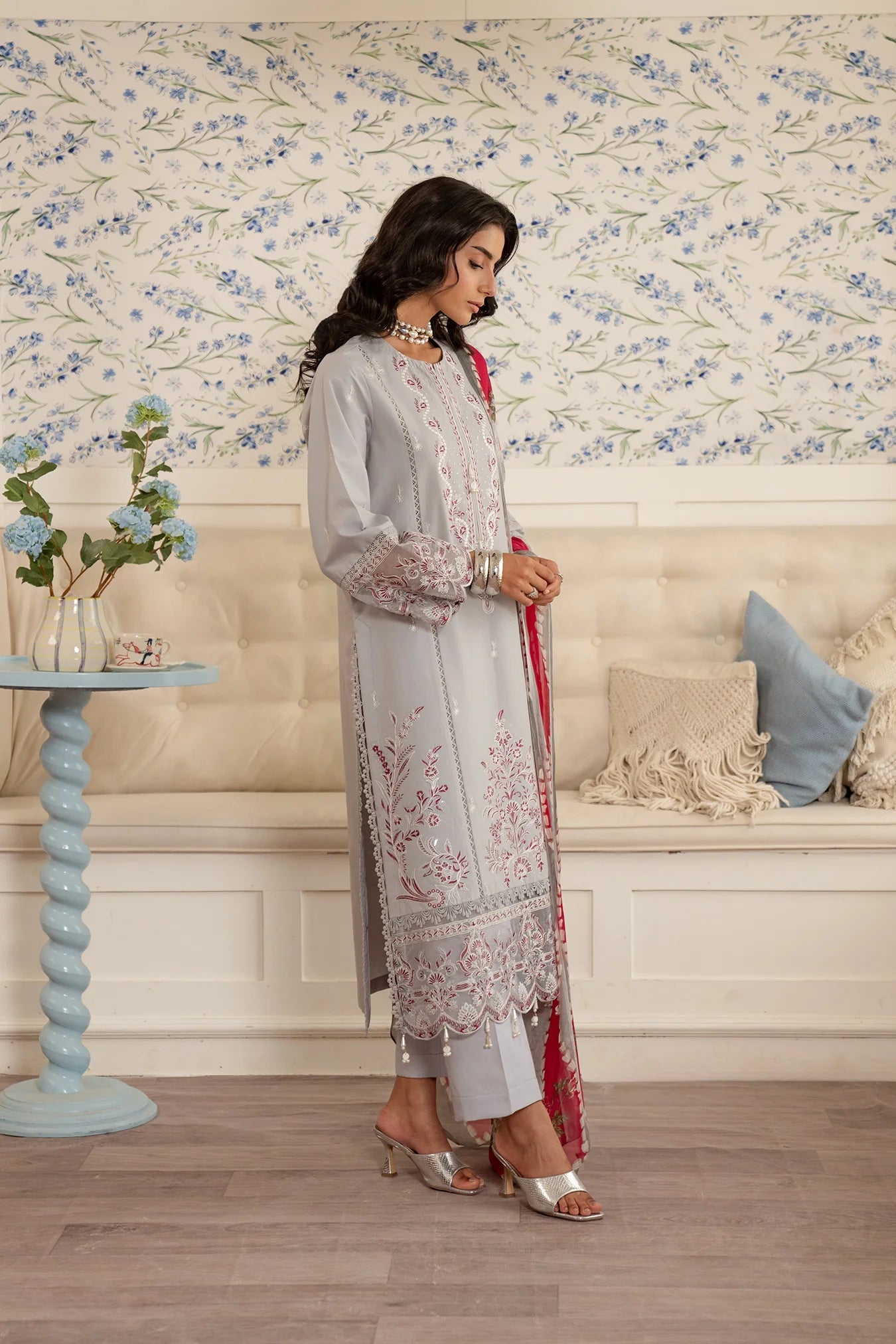 3 Piece Embroidered Lawn Suit Unstitched Summer - 25