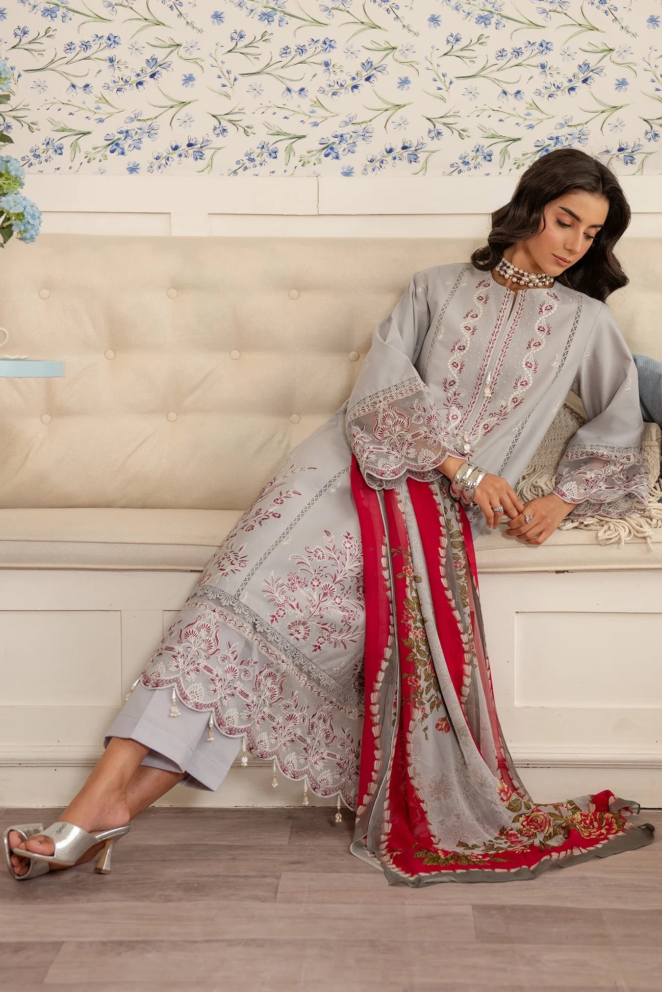 3 Piece Embroidered Lawn Suit Unstitched Summer - 25