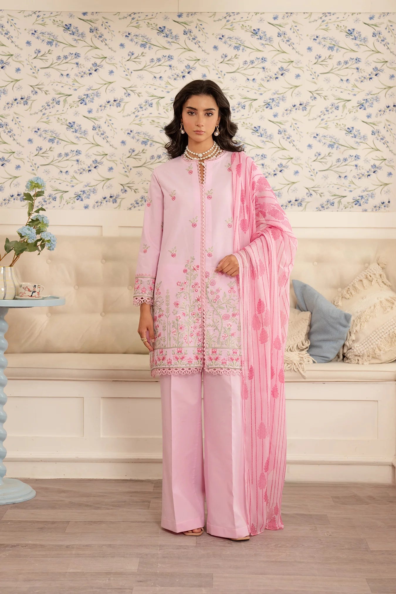 3 Piece Embroidered Lawn Suit Unstitched Summer - 25