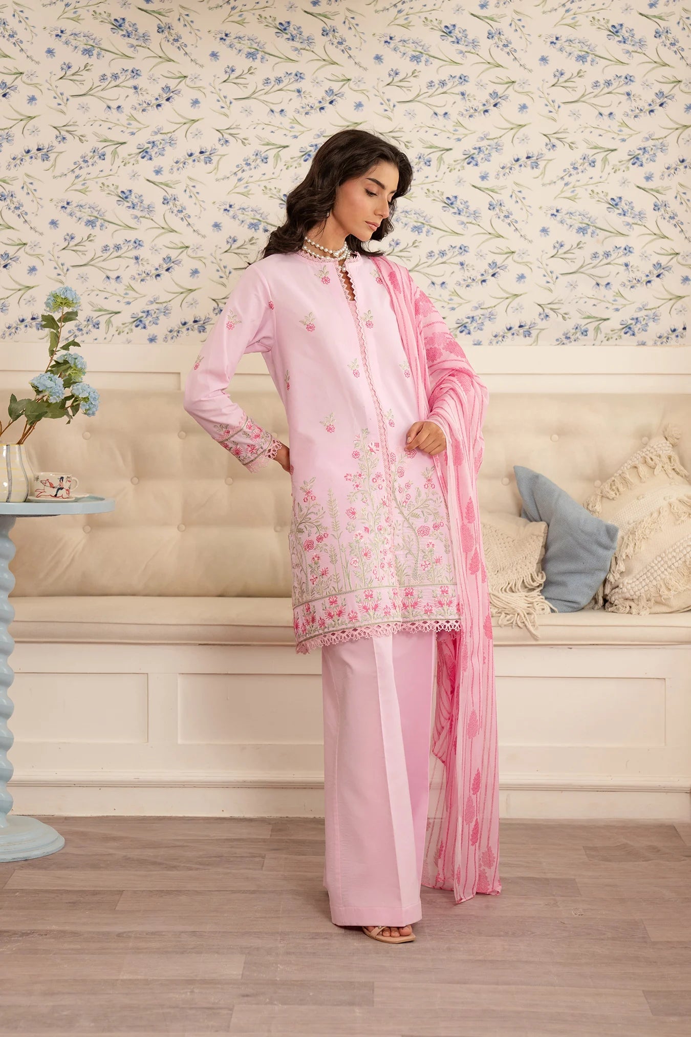 3 Piece Embroidered Lawn Suit Unstitched Summer - 25