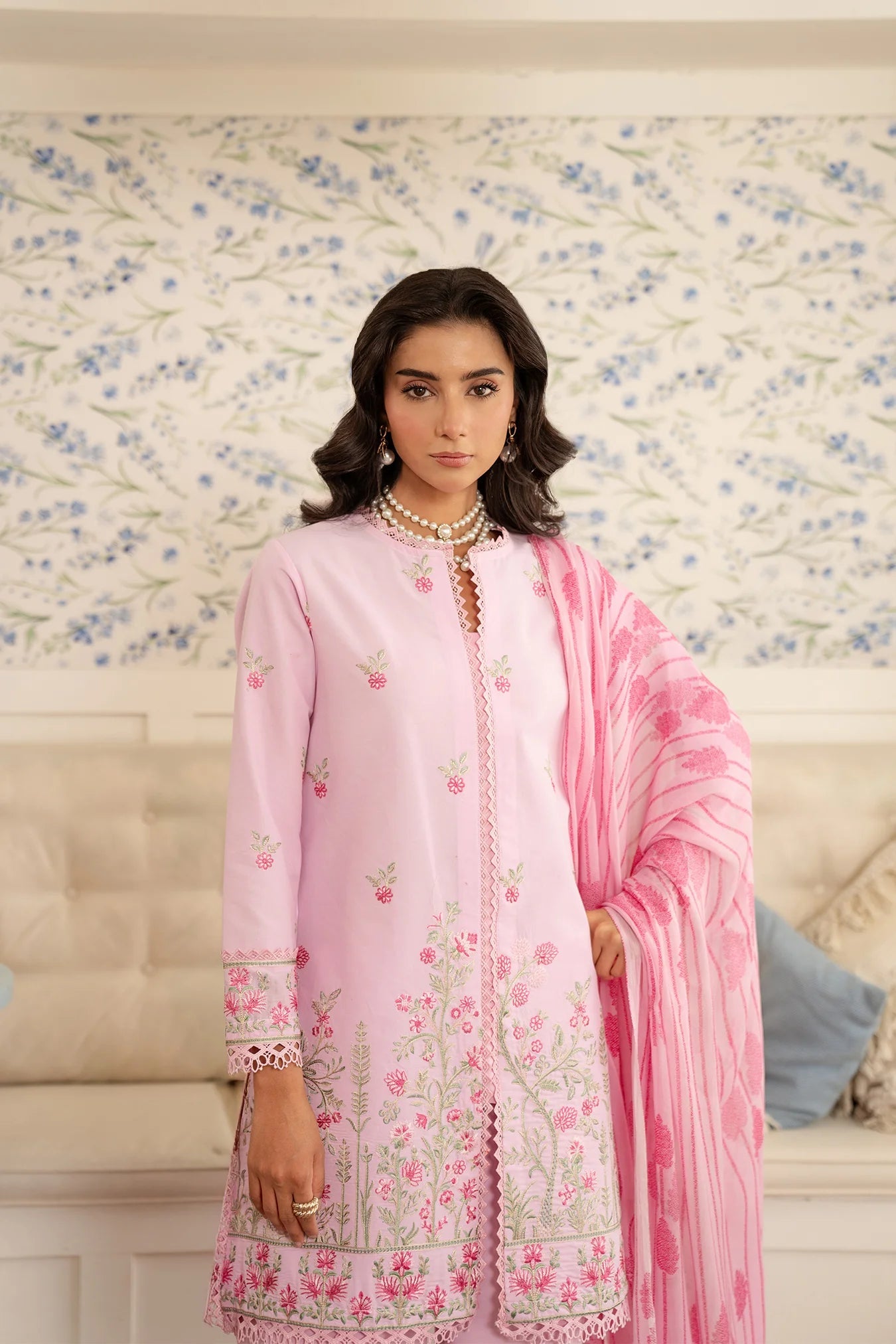 3 Piece Embroidered Lawn Suit Unstitched Summer - 25