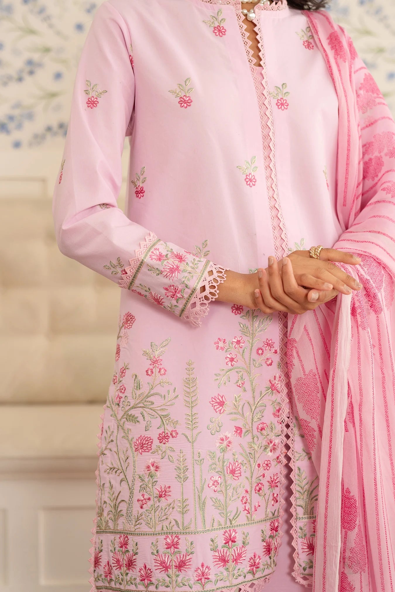 3 Piece Embroidered Lawn Suit Unstitched Summer - 25