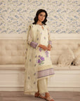 3 Piece Embroidered Cotton Net Suit Unstitched Summer - 25