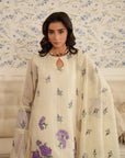 3 Piece Embroidered Cotton Net Suit Unstitched Summer - 25