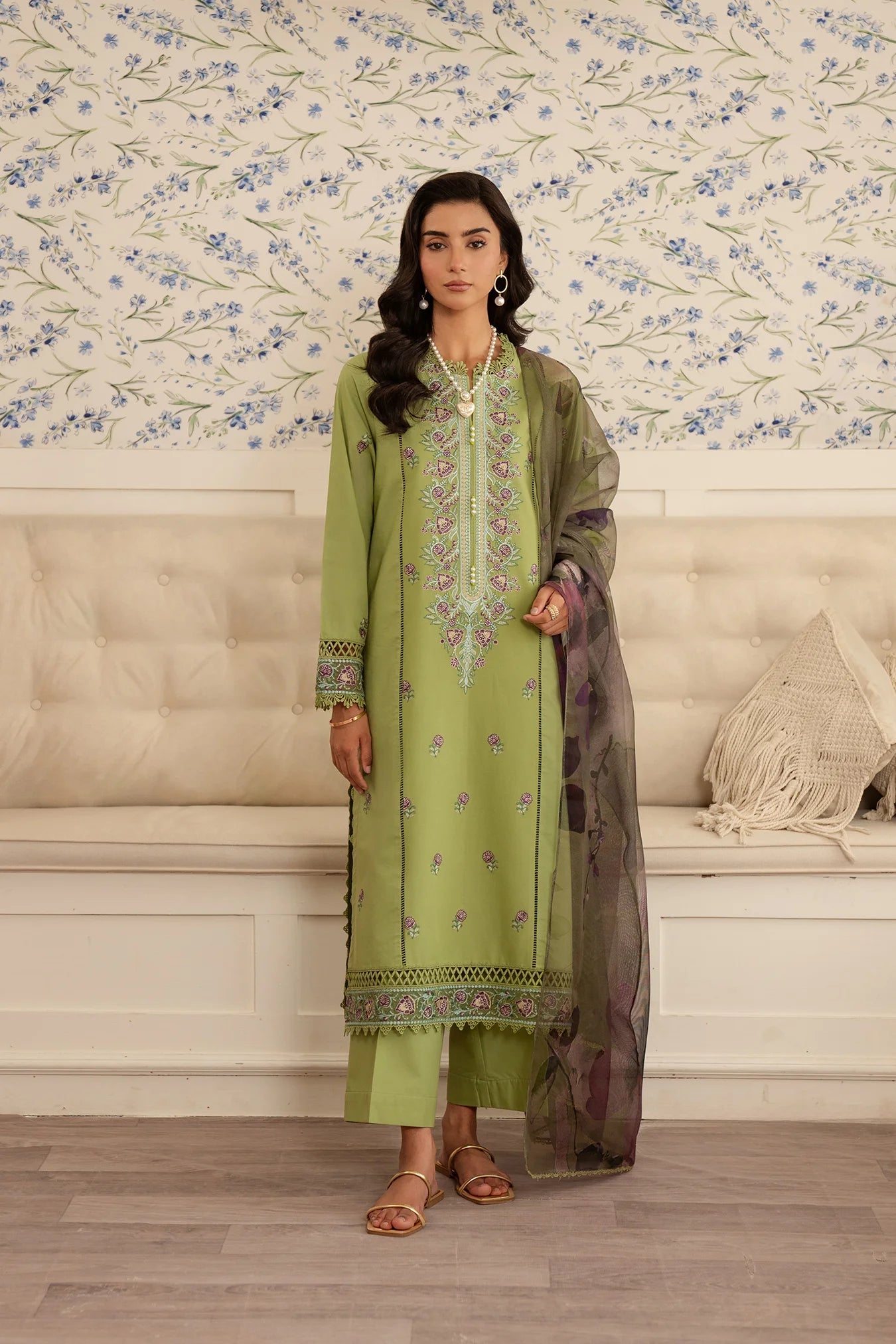 3 Piece Embroidered Lawn Suit Unstitched Summer - 25
