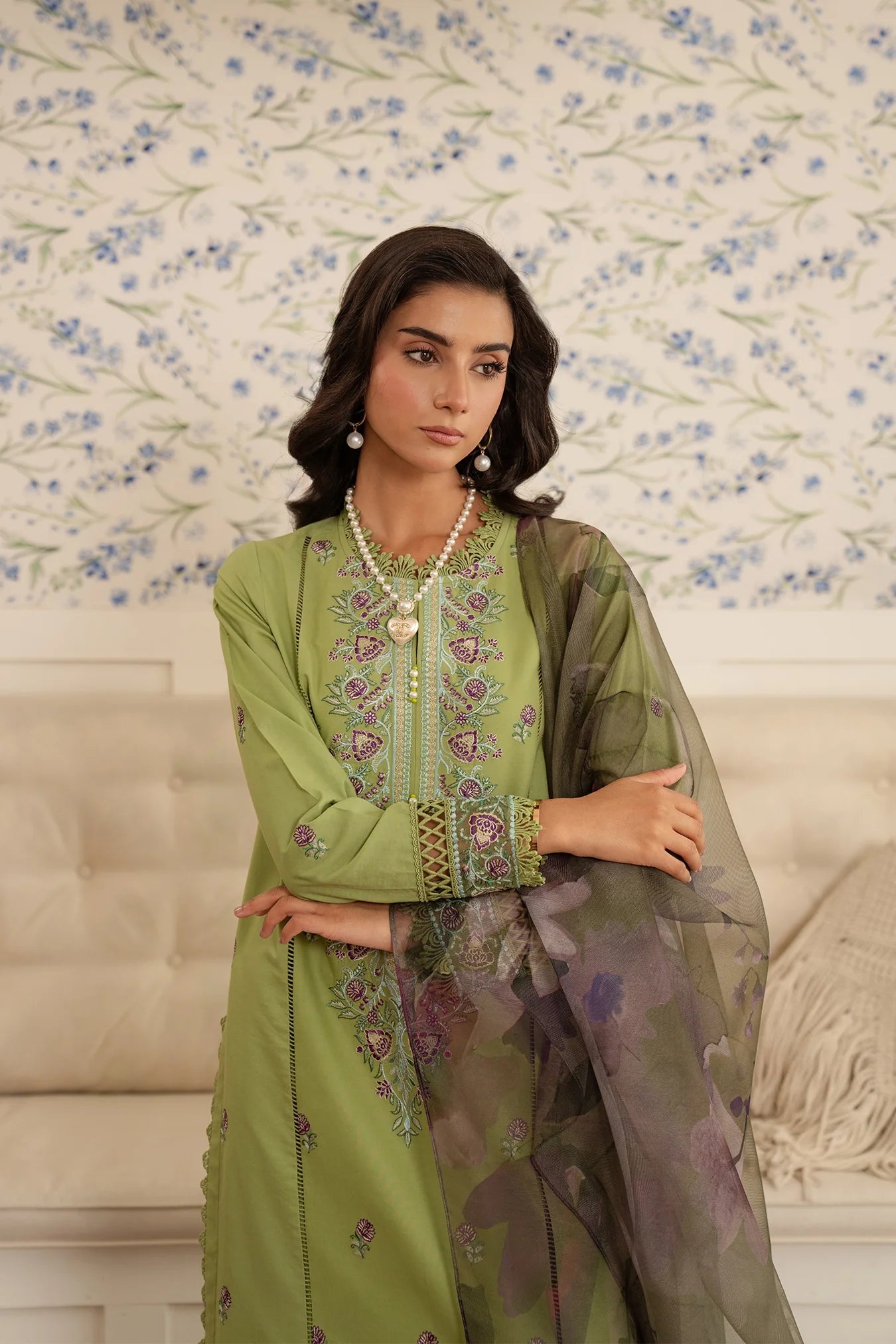 3 Piece Embroidered Lawn Suit Unstitched Summer - 25