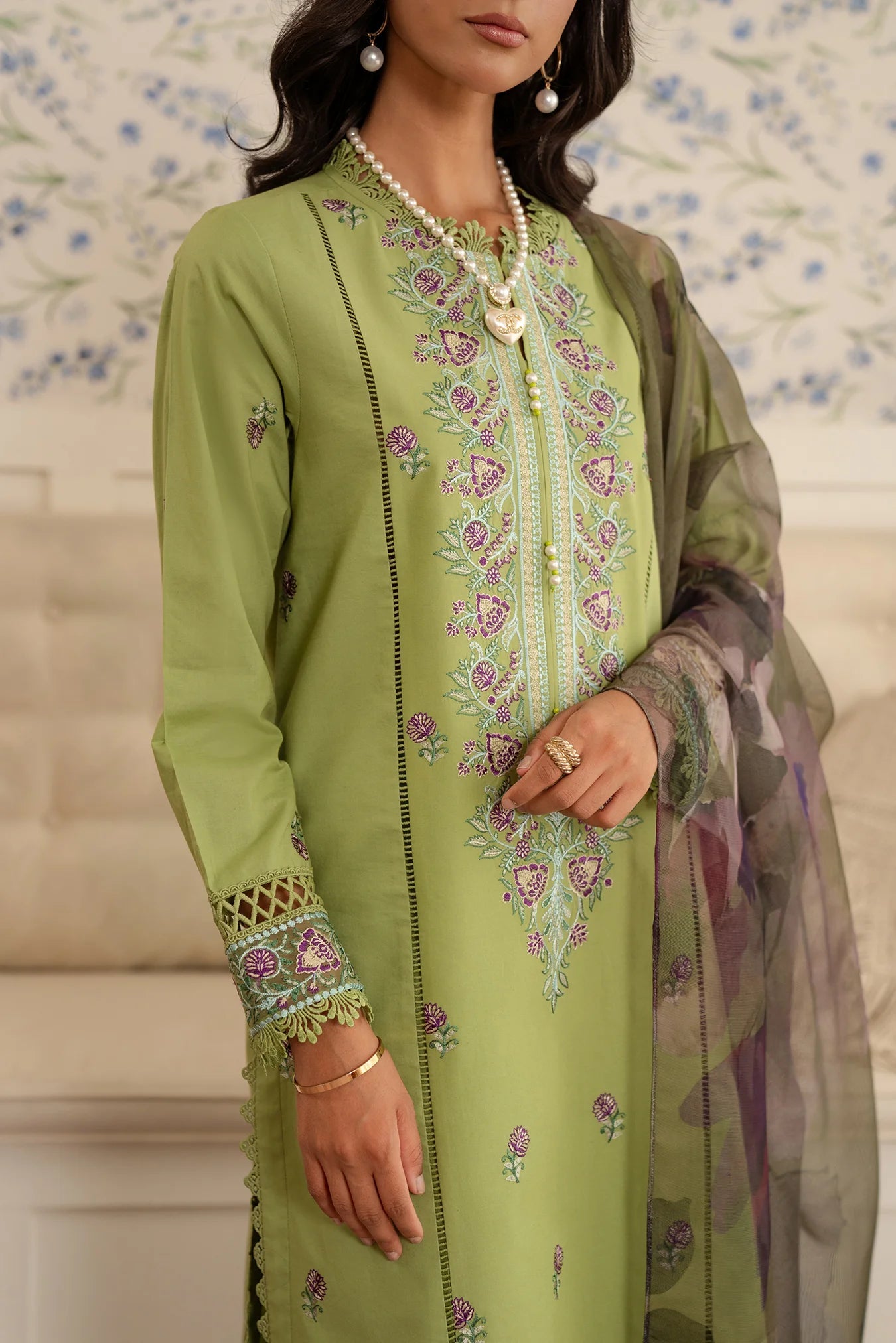 3 Piece Embroidered Lawn Suit Unstitched Summer - 25