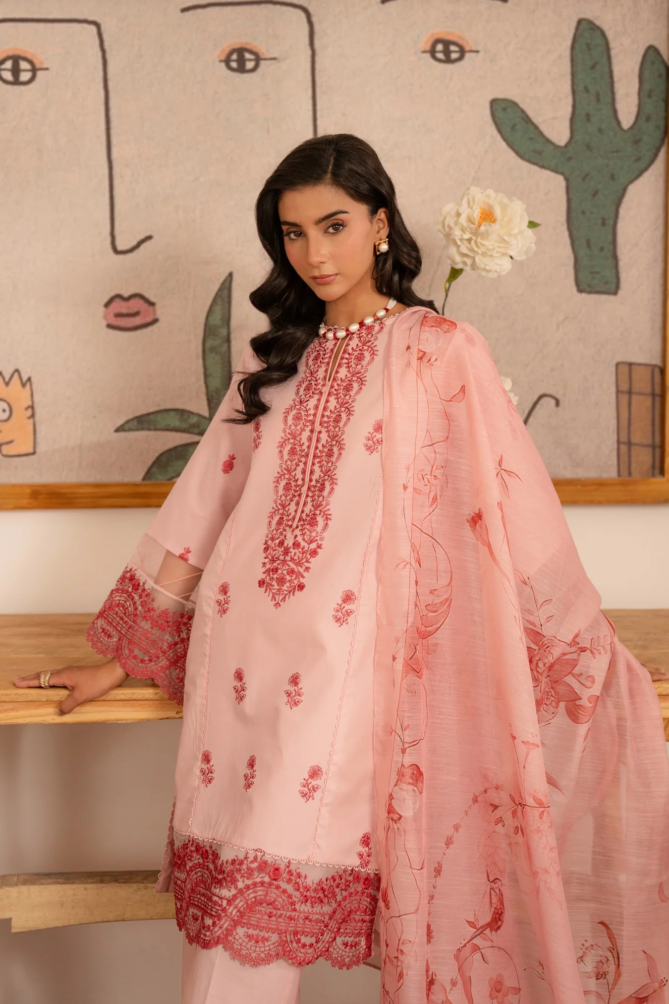 3 Piece Embroidered Lawn Suit Unstitched Summer - 25