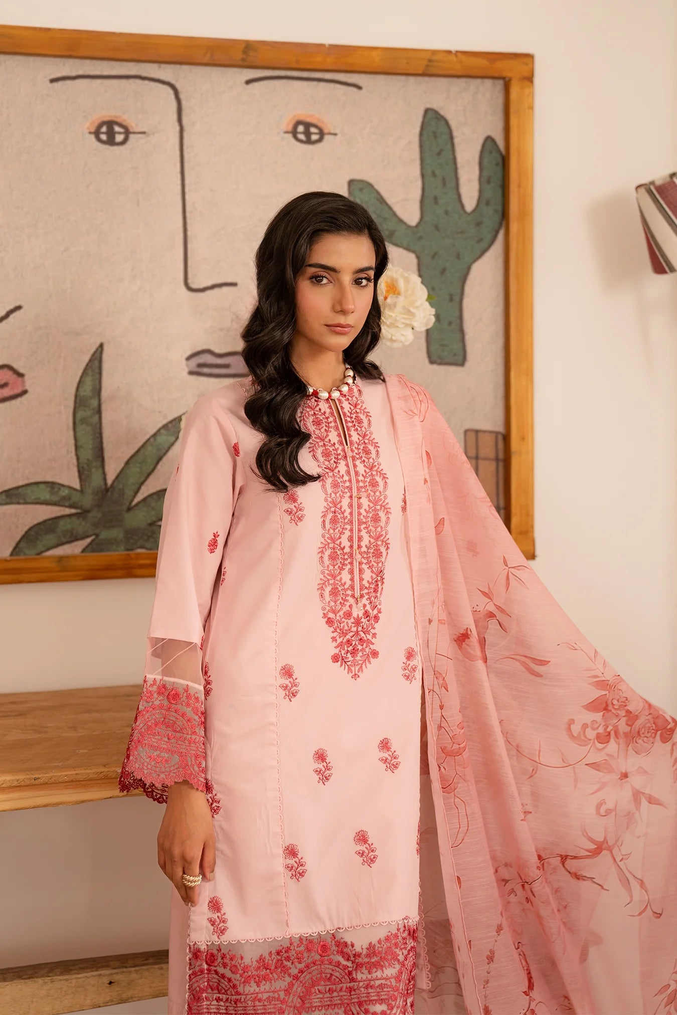 3 Piece Embroidered Lawn Suit Unstitched Summer - 25
