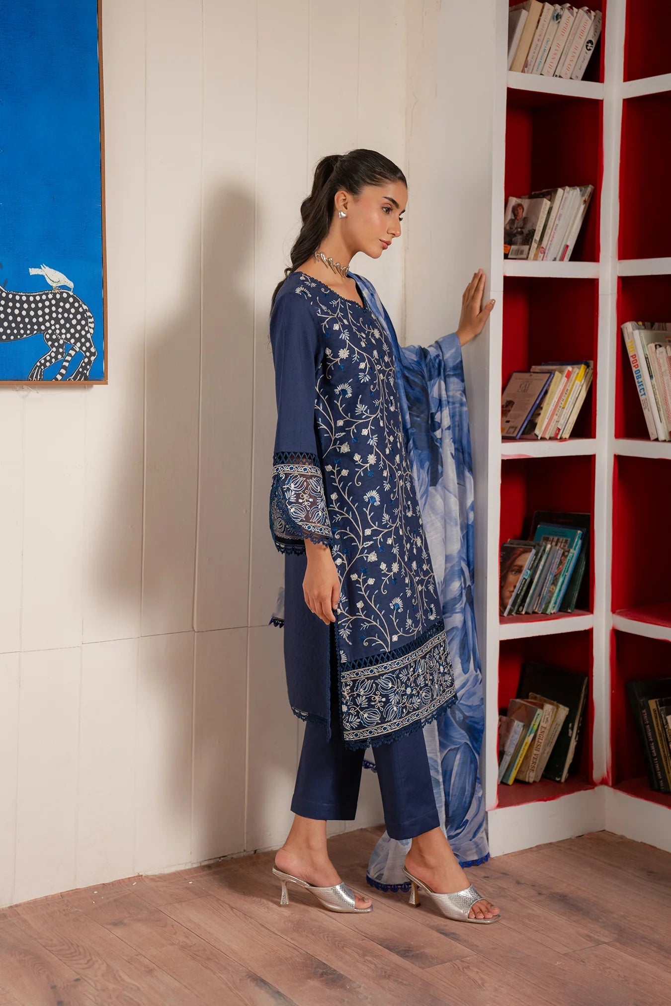 3 Piece Embroidered Lawn Suit Unstitched Summer - 25